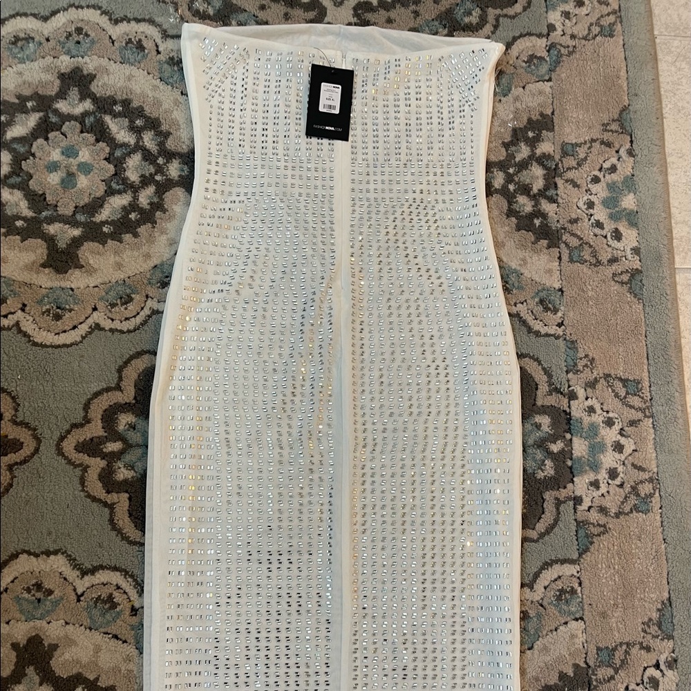 White sparkly dress